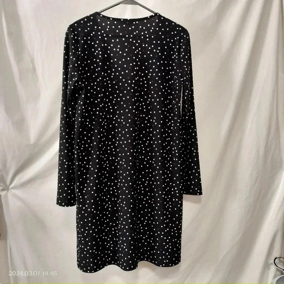MNG by Mango Basics Shift Long Sleeves Polka dots Dress size Medium - Picture 3 of 7
